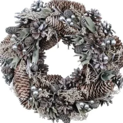 Silver Woodland Wreath - 30Cm