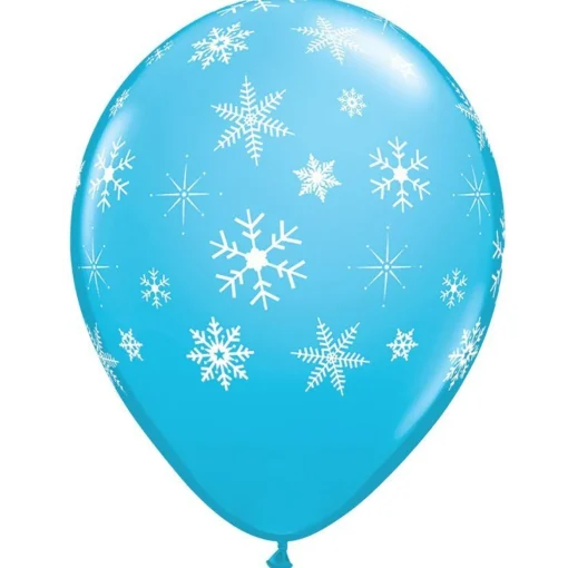 Snowflakes & Sparkles Blue Balloon - 11" Latex (25Pk)