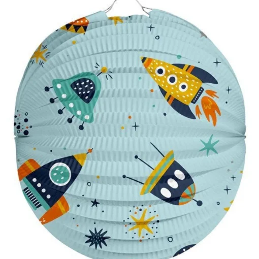 Space Blue Paper Lantern Decoration - 22Cm