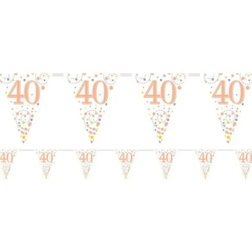 Sparking Fizz 40Th Foil Bunting - 3.9M