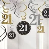 Sparkling Celebration 21St Birthday Hanging Swirls - 45Cm (12Pk)