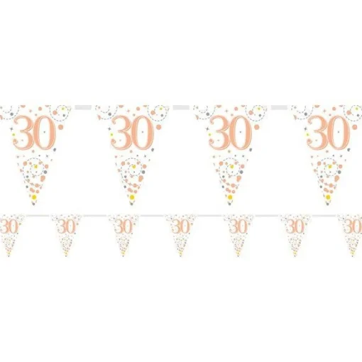 Sparkling Fizz 30Th Foil Bunting - 3.9M