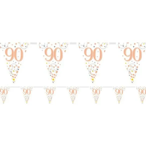 Sparkling Fizz 90Th Foil Bunting - 3.9M
