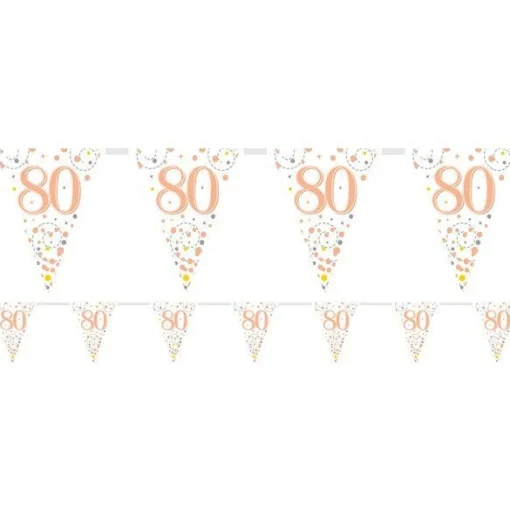 Sparkling Fizz 80Th Foil Bunting - 3.9M