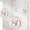 Sparkling Fizz 80Th Hanging Swirls (6Pk)