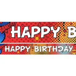 Spider-Man Style Paper Banners - 1M (3Pk)