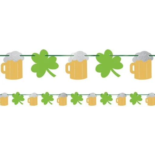 St Patrick's Day Beer And Shamrock Banner - 3.65M