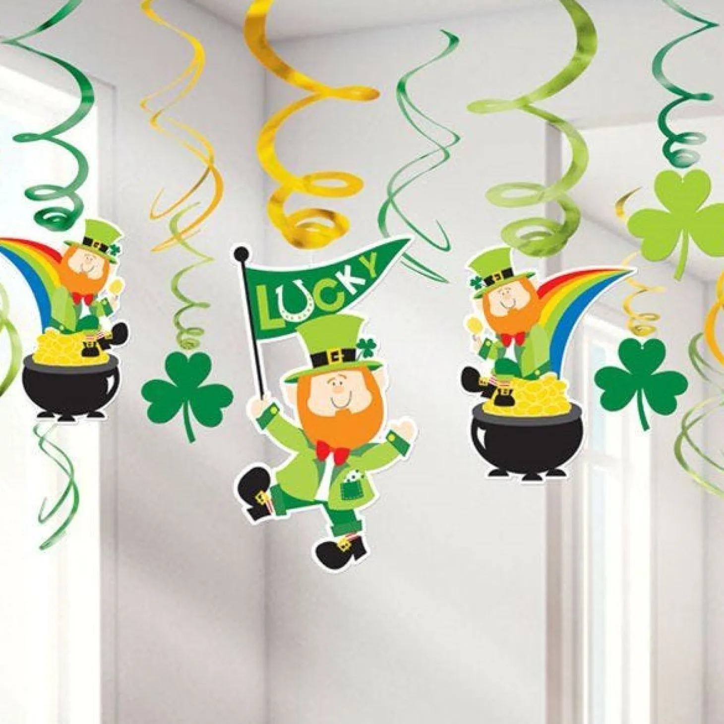 St Patrick's Day Hanging Swirls - 25Cm (12Pk)