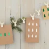 Stag Shaped Peg & Twine Hanging Christmas Card Holder - 3M