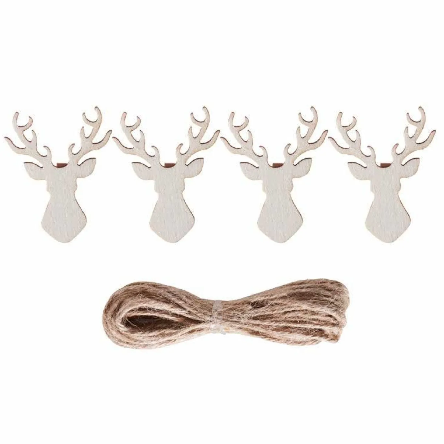 Stag Shaped Peg & Twine Hanging Christmas Card Holder - 3M
