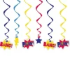 Super Hero Party Hanging Swirl Decorations (6Pk)