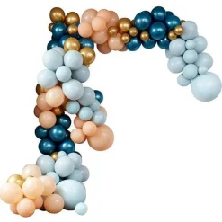Teal & Gold Chrome Large Balloon Arch Diy Kit - 200 Balloons