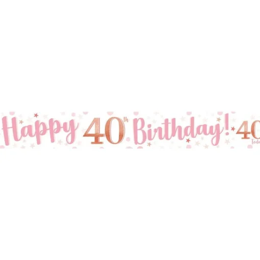 40Th Birthday Glitz & Glamour Paper Banners (3Pk)