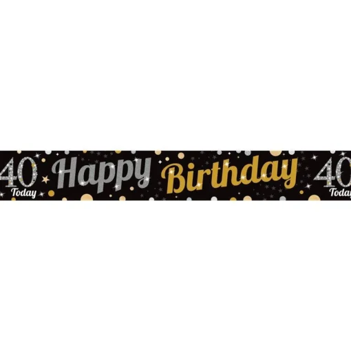 40Th Birthday Paper Banners - 1M (3Pk)