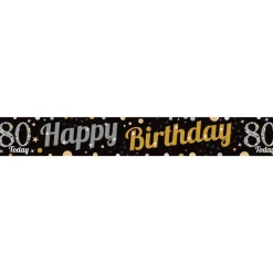 80Th Birthday Paper Banners - 1M (3Pk)