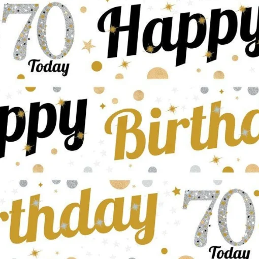 70Th Birthday Paper Banners - 1M (3Pk)