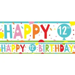 12Th Birthday Paper Banners - 1M (3Pk)