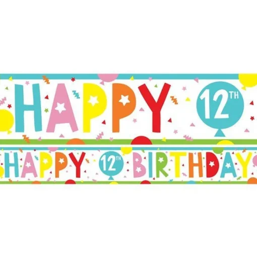 12Th Birthday Paper Banners - 1M (3Pk)