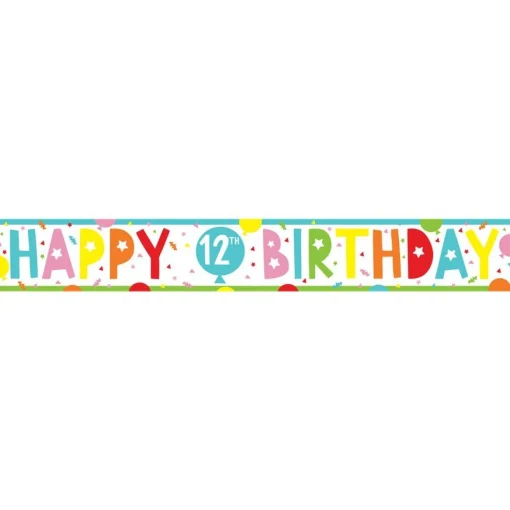 12Th Birthday Paper Banners - 1M (3Pk)