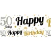 50Th Birthday Paper Banners - 1M (3Pk)