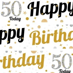 50Th Birthday Paper Banners - 1M (3Pk)