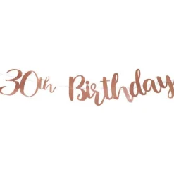 30Th Birthday Rose Gold Letter Banner - 1M