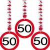 50Th Birthday Traffic Sign Hangers (3Pk)