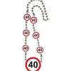40Th Birthday Traffic Sign Necklace - 42Cm