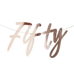 50Th Rose Gold Happy Birthday Banner Bunting