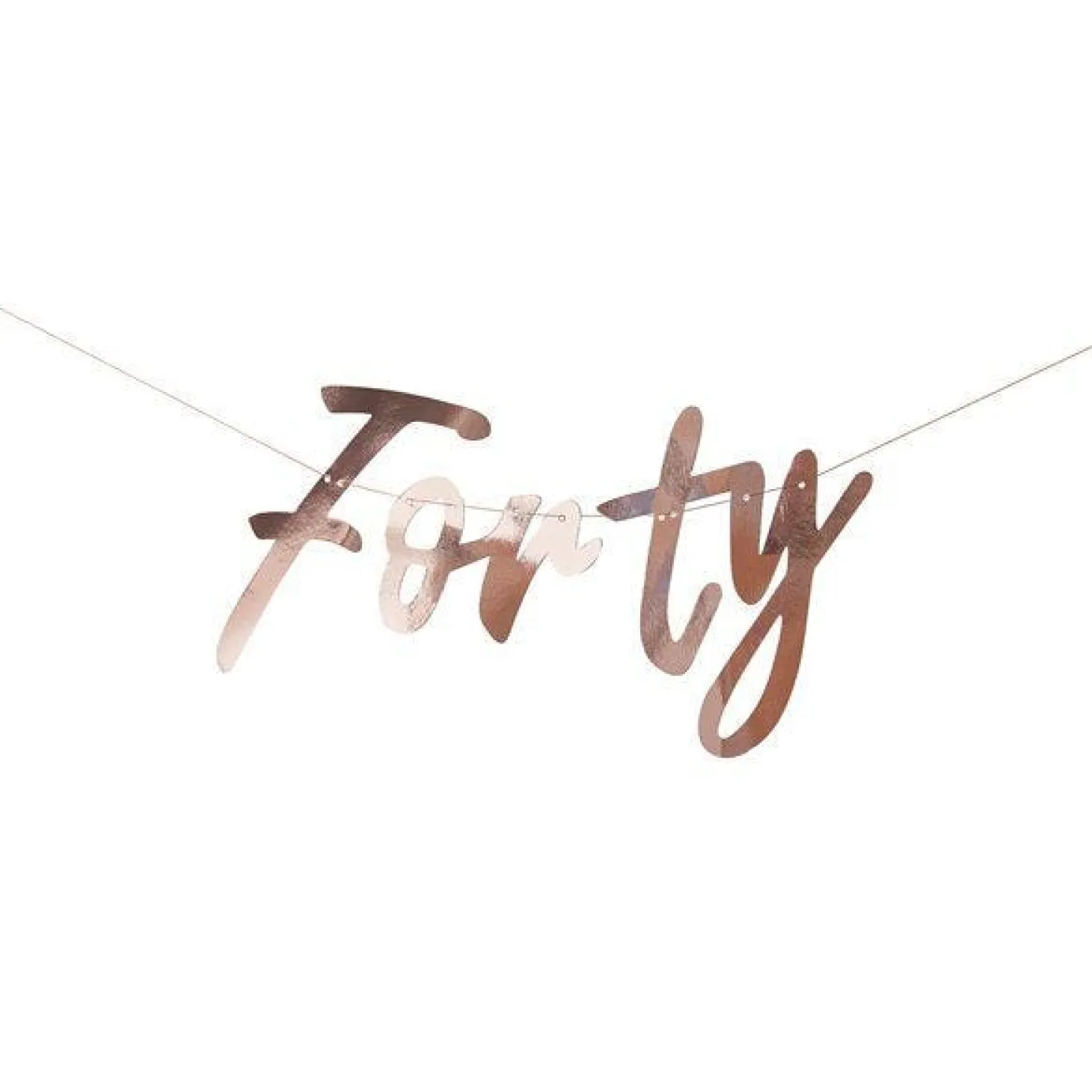 40Th Rose Gold Happy Birthday Banner Bunting