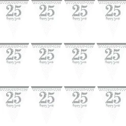 25Th Silver Sparkling Wedding Anniversary Flag Bunting - 4M