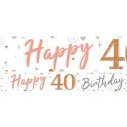 40Th Sparkling Fizz Paper Banners - 1M (3Pk)