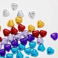 Turquoise Foil Chocolate Hearts X20