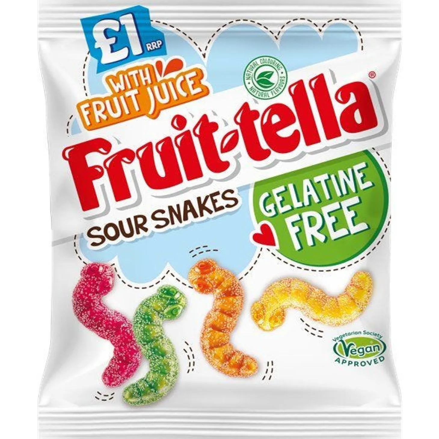 Vegan Approved Fruitella Sour Snakes - 100G