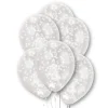 White Confetti Clear Latex Balloons - 11" (6Pk)