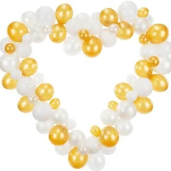 White Heart Balloon Garland - 60 Balloons