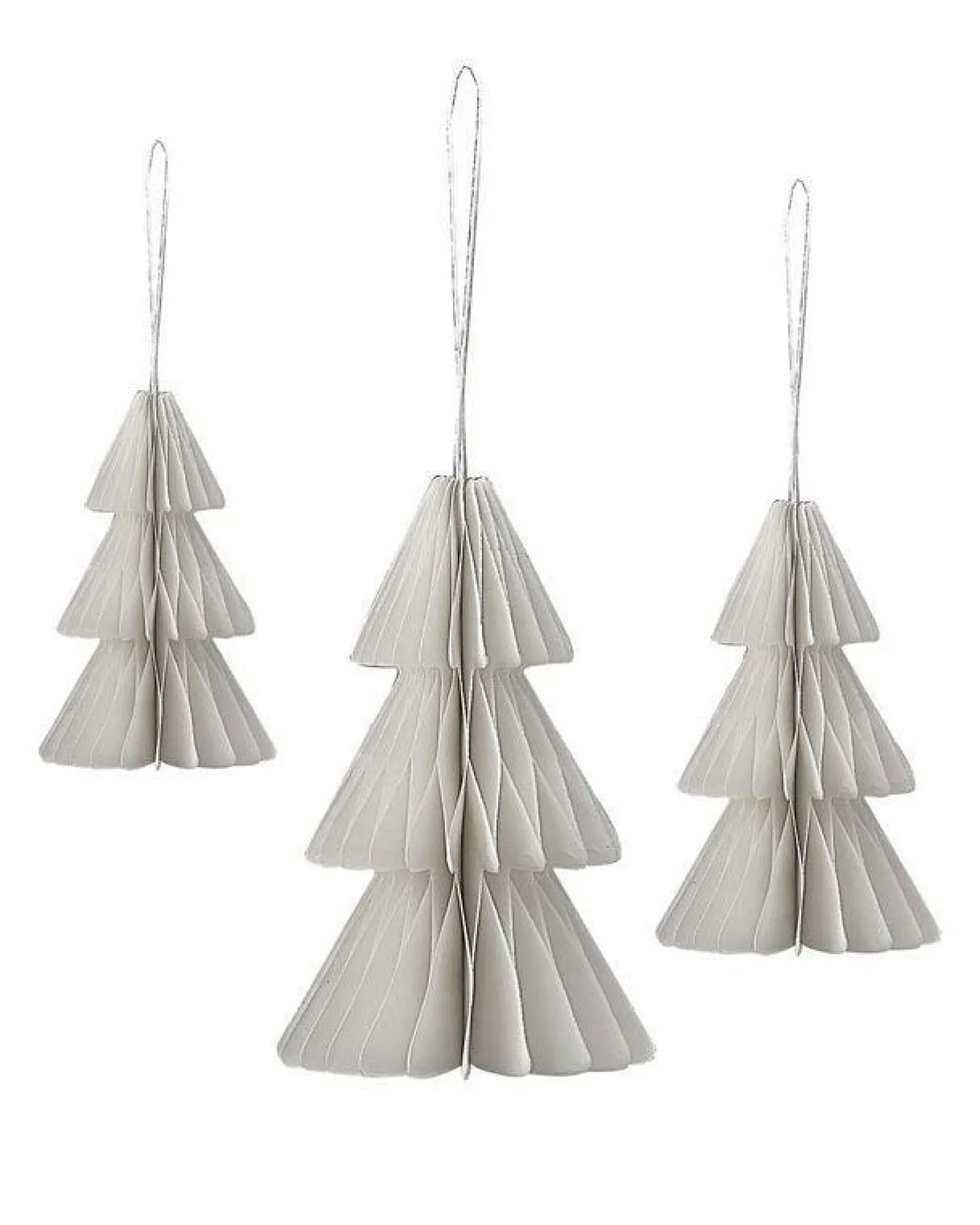 White Honeycomb Trees Hanging Decorations (3Pk)