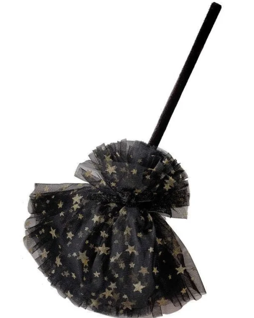 Witch Black & Gold Star Broom