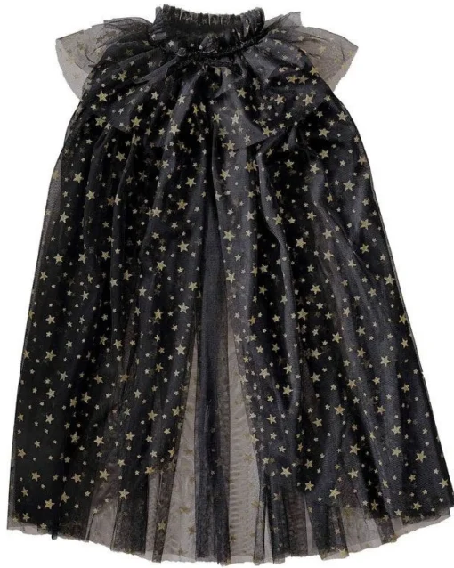 Witch Black & Gold Star Cape