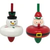Wooden Christmas Spinning Top - 8Cm