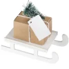 Wooden Sleigh With Gift Box & Tag Place Card Holder (4Pk)