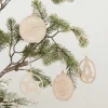 Wooden Tree Decorations Set - 9Cm (4Pk)